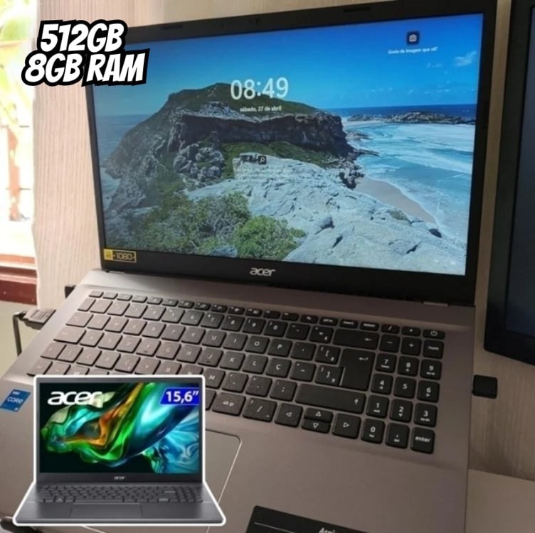 Notebook Acer Aspire 5 A15-51M-54E6 Intel Core I5 13° Geração H 8GB RAM 512GB SSD Tela 15.6 TN FHD 60Hz (UHD para processadores Intel) Windows 11 Home Notebook Acer Aspire 5 A15-51M-54E6 Intel Core I5 13° Geração H 8GB RAM 512GB SSD Tela 15.6 TN FHD 60Hz (UHD para processadores Intel) Windows 11 Home