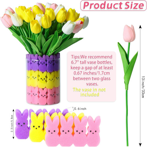 Easter Decorations Little Bunnies Decor Tulips With (2).jpg