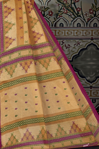 SUNHERI COTTON CHIKU Rose Bud Cherry Pallu View.png