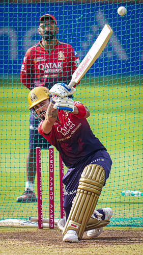 Bengaluru: Royal Challengers Bengaluru's Virat Kohli during a practice session ahead of an Indian Pr.jpg