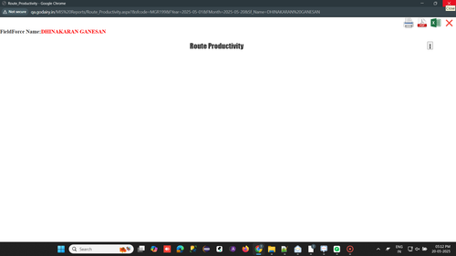 R1 R3. Activity Report Route Productivity Show 'No data available' when there is no data to display.png