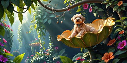 Create an image of a breathtaking Art Nouveau style botanical garden overflowing with colossal exoti.jpg