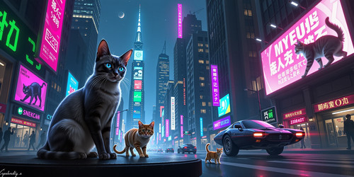  A captivating blend of cyberpunk and feline themes creating a unique and striking desktop wallpaper.jpg