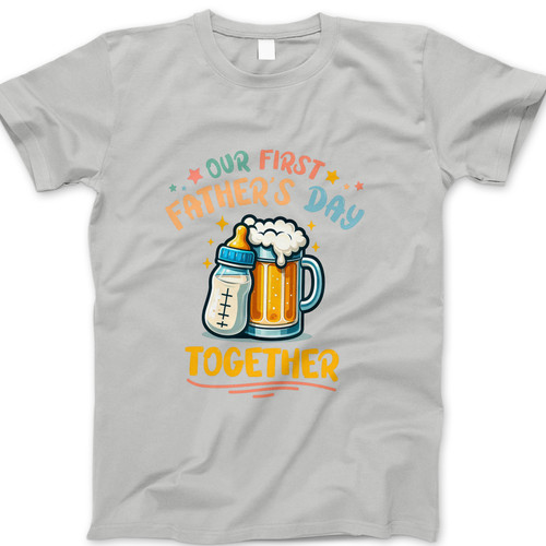 Photograph of four blank t-shirts greys beige and army green. Clipping path included. Ready for your.jpg