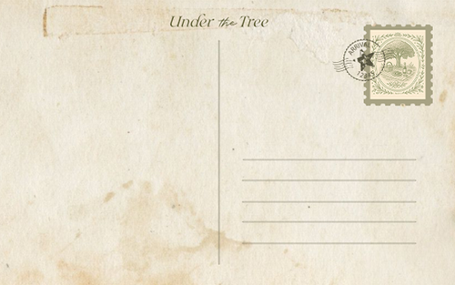 under the tree postcard back