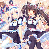 Konachan.com 185106 animal ears black hair blue eyes blush brown eyes catgirl loli long hair maid ne