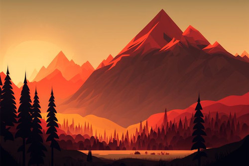 Red mountain, 2D fantasy landscape best game asset wallpaper.jpg