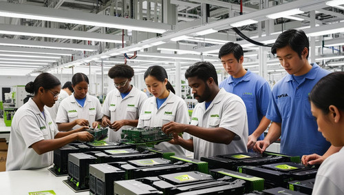 Workers at Nvidia’s Foxconn factory in Houston assembling AI supercomputers 