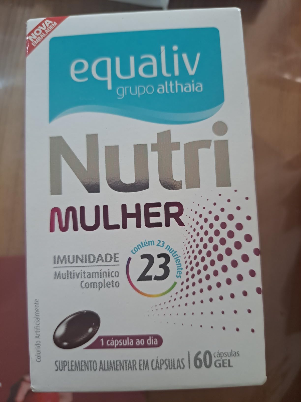 EQUALIV Nutri Mulher – Suplemento Alimentar em Cápsulas – Energia e Bem-estar – Multivitamínico Completo – Complexo B, Vitamina C, Ferro e Magnésio, 60 Cápsulas Gel EQUALIV Nutri Mulher – Suplemento Alimentar em Cápsulas – Energia e Bem-estar – Multivitamínico Completo – Complexo B, Vitamina C, Ferro e Magnésio, 60 Cápsulas Gel