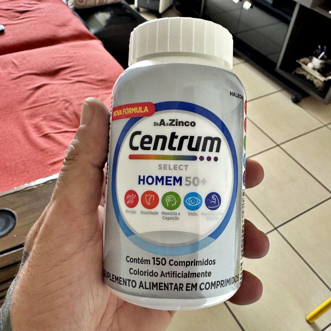 Centrum Homem Select 50 Mais, Multivitamínico Adulto com Vitamina D e Vitamina B12, Memória, Clareza Mental e Compreensão, 150 Comprimidos Centrum Homem Select 50 Mais, Multivitamínico Adulto com Vitamina D e Vitamina B12, Memória, Clareza Mental e Compreensão, 150 Comprimidos