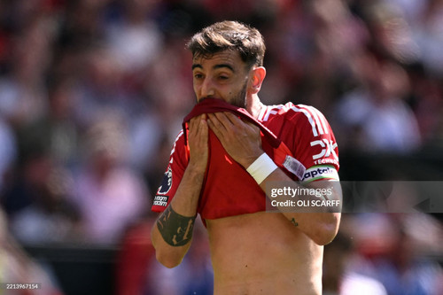 Manchester United's Portuguese midfielder #08 Bruno Fernandes reacts during the English Premier Leag.jpg