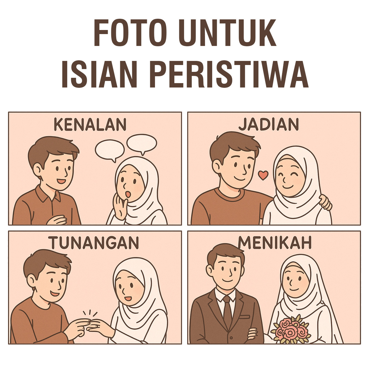 Kartun Untuk Foto Peristiwa - Dari Kenalan sampai Menikah