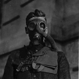 Soldier wearing a Miller-Tissot mask