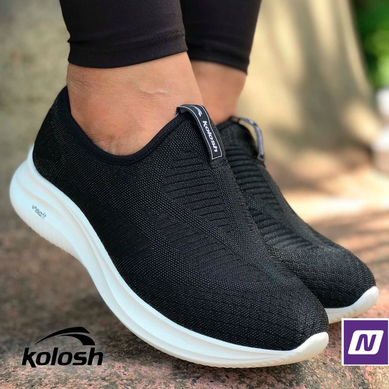 Tênis Kolosh Esportivo Feminino – Preto+Branco