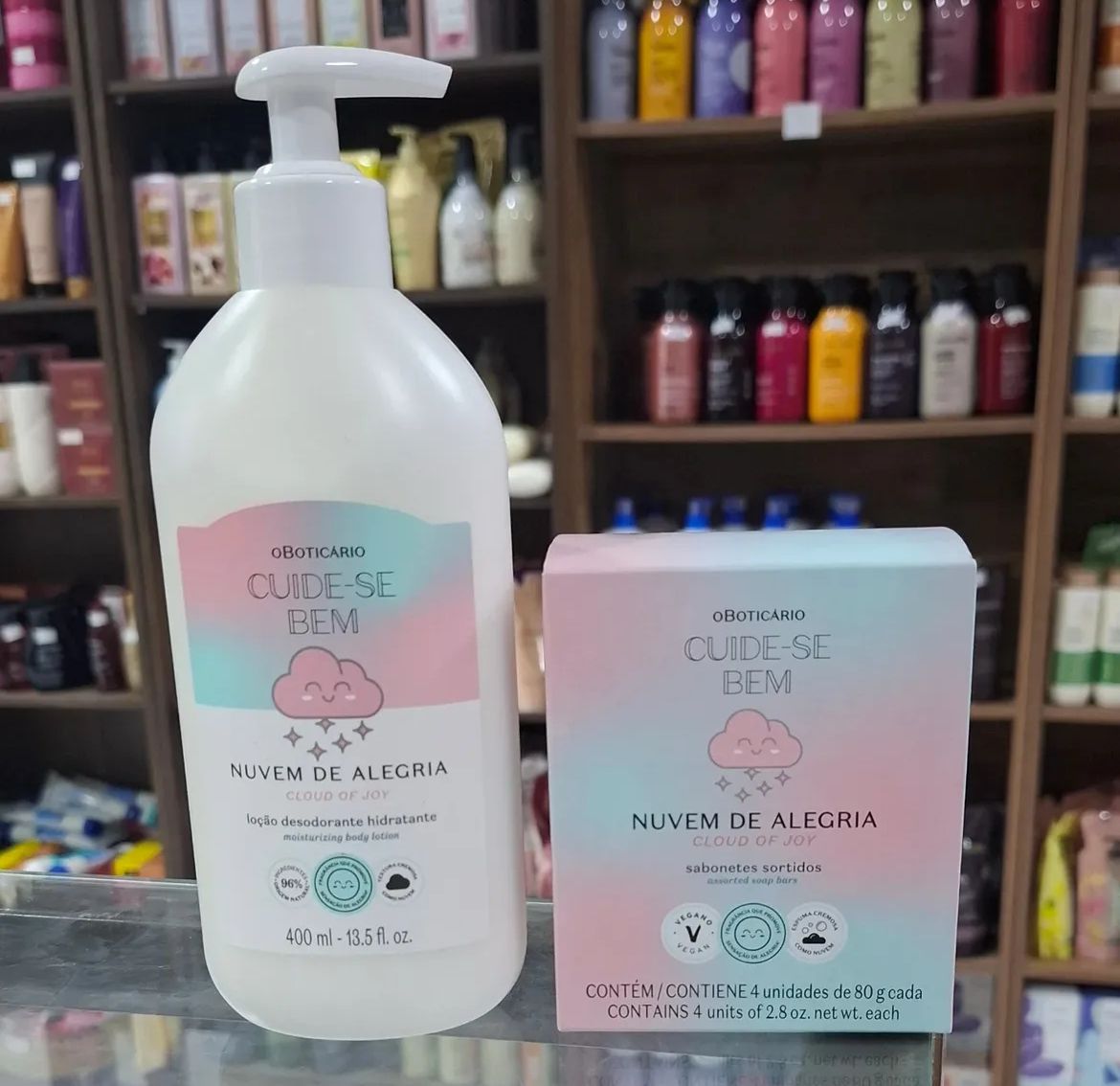 Cuide-se Bem Nuvem De Alegria: Loção Corporal 400ml + Sabonetes em Barra 4x80g