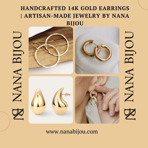 Handcrafted 14K Gold Earrings Artisan Made Jewelry by Nana Bijou.jpg