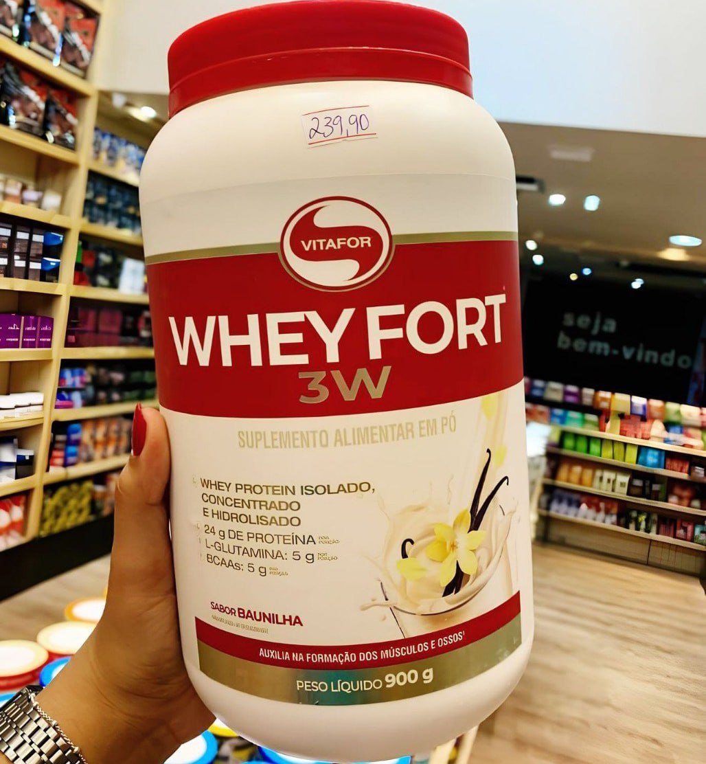 Whey Fort 3w 900g – Vitafor Concentrado Isolado Hidrolisado