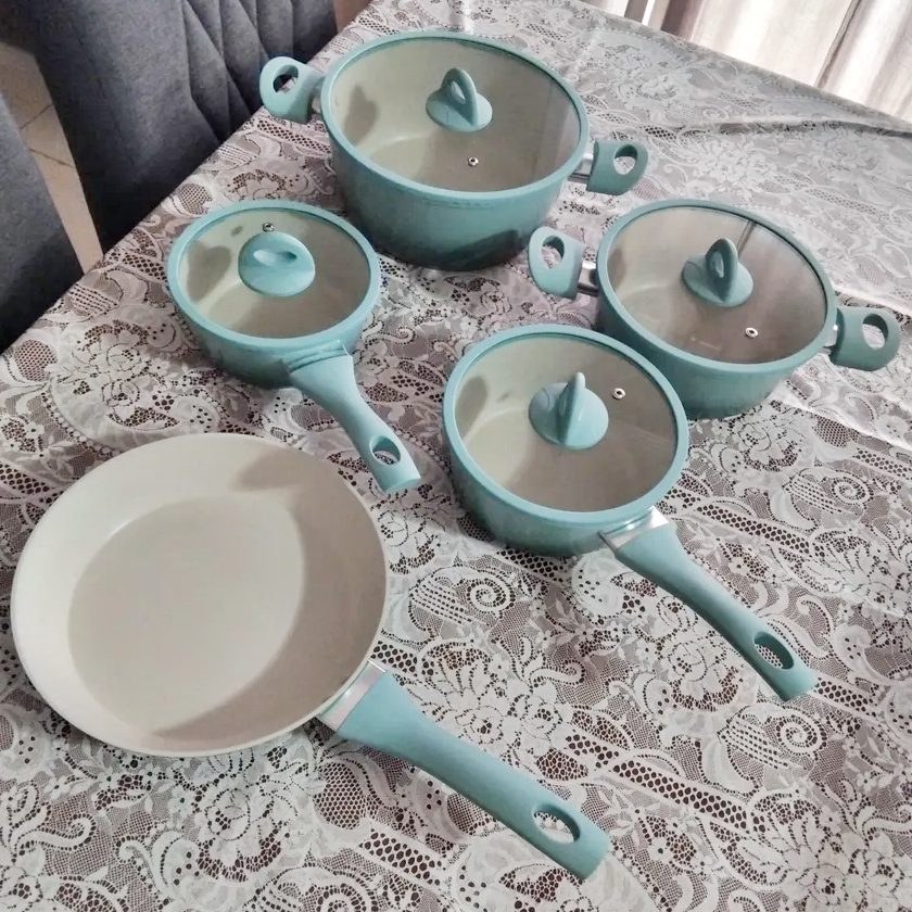 Conjunto De Panelas Indução Antiaderente Cerâmica Miami 5pçs Casambiente