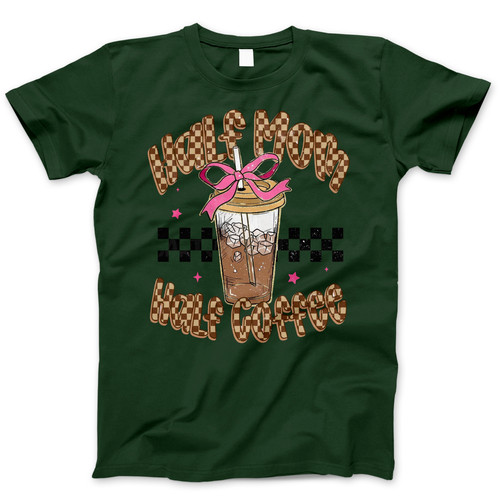 Photograph of four blank t-shirts greys beige and army green. Clipping path included. Ready for your.jpg