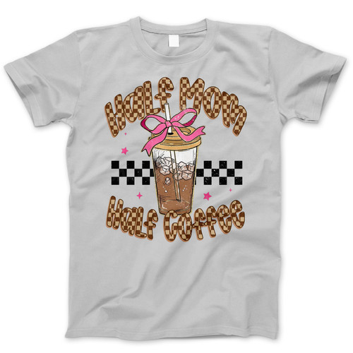 Photograph of four blank t-shirts greys beige and army green. Clipping path included. Ready for your.jpg