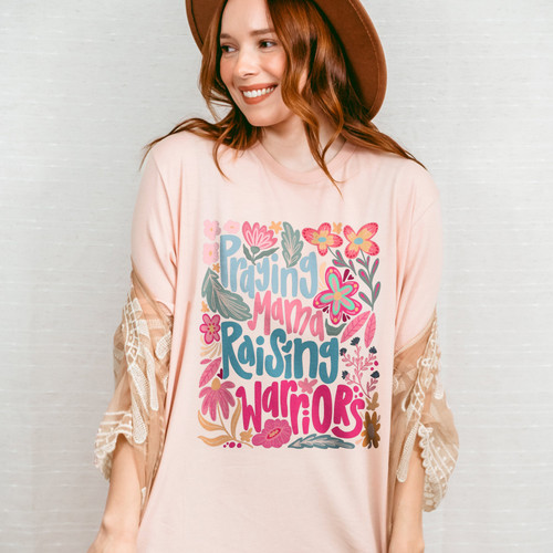 804. Mockup t shirt MK 1Mockup 11Praying Mama Raising Warriors.jpg