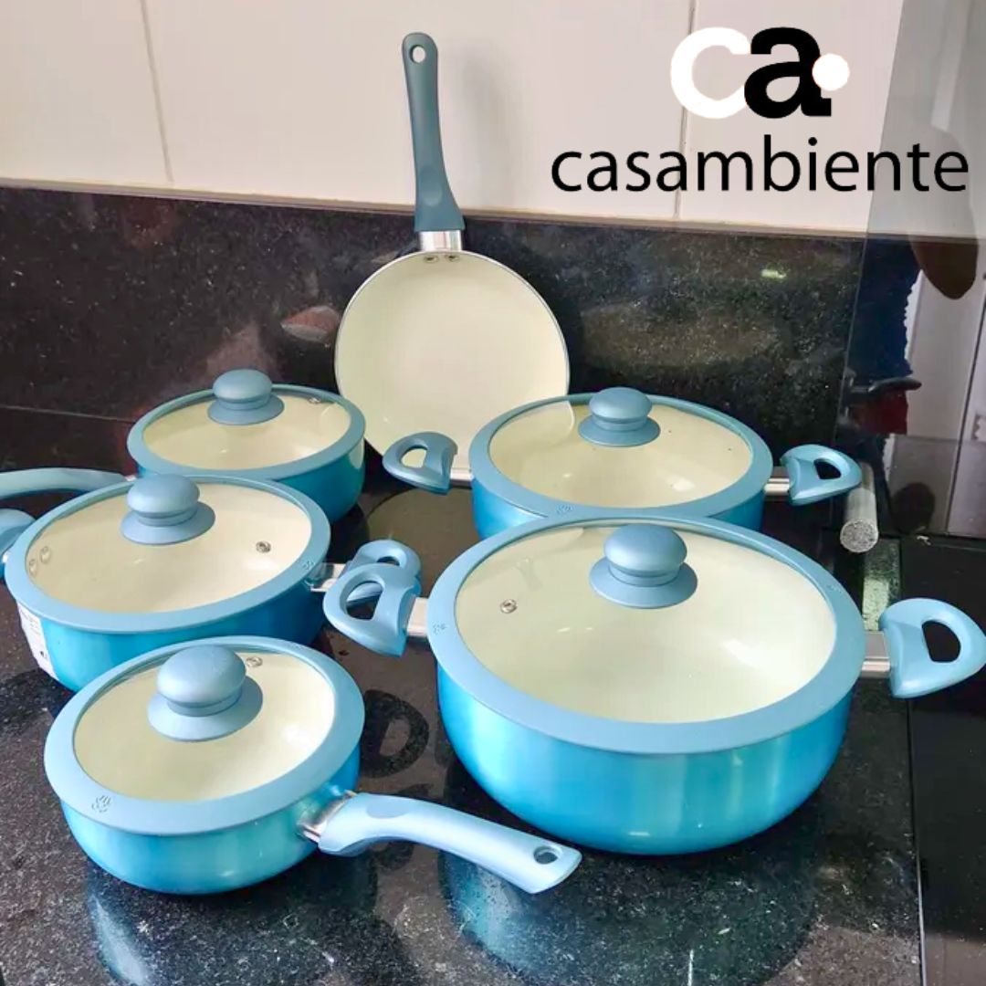 Jogo De Panelas Genebra Plus 2.5mm 7 Peças Azul- Casambiente