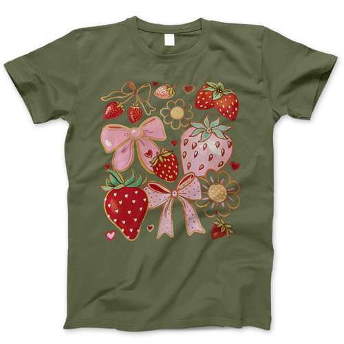 Photograph of four blank t-shirts greys beige and army green. Clipping path included. Ready for your.jpg