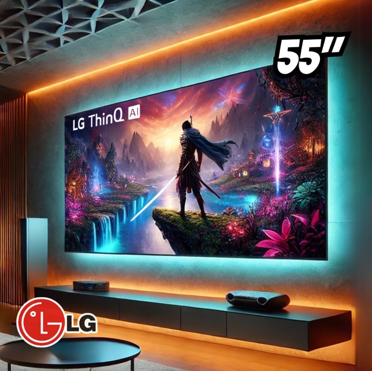 Smart TV 4K 55″ LG QNED 55QNED85T Processador α8 AI Painel 120Hz Quantum Dot Nanocell Local Dimming Design Super Slim FreeSync webOS 24