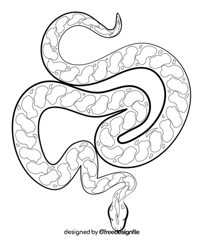 anaconda snake black and white clipart.png