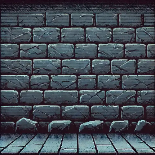 DALL·E 2025 03 19 07.06.47 A dark stone wall texture with a slightly rough and pixelated finish, des.webp