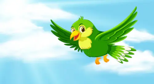 scene with blue sky green parrot 1639 10632.webp