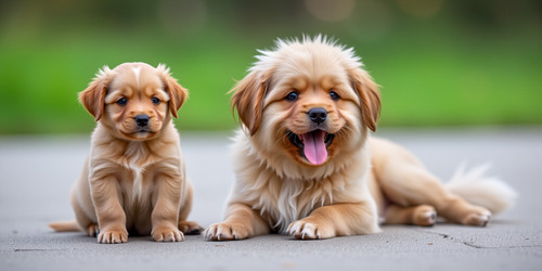 image of Puppy Pounce sitting next to Bouncy Dog.jpg