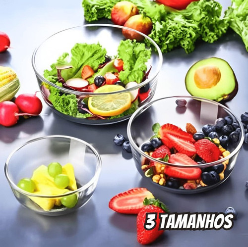 Ruvolo Saladeira Bowl, Bowl Tropical de Vidro, Multiuso P M e G 3 Peças.jpg