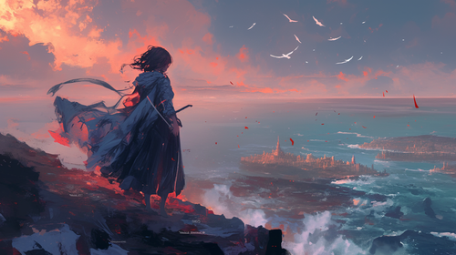 sang128 The girl stood on the cliff looking at the cliff city a 20af6e69 609f 456a a5d5 bd2dd4992647