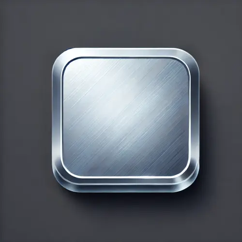 DALL·E 2025 03 21 01.26.02 A simple 2D metallic square with a reflective silver finish. The square h.webp