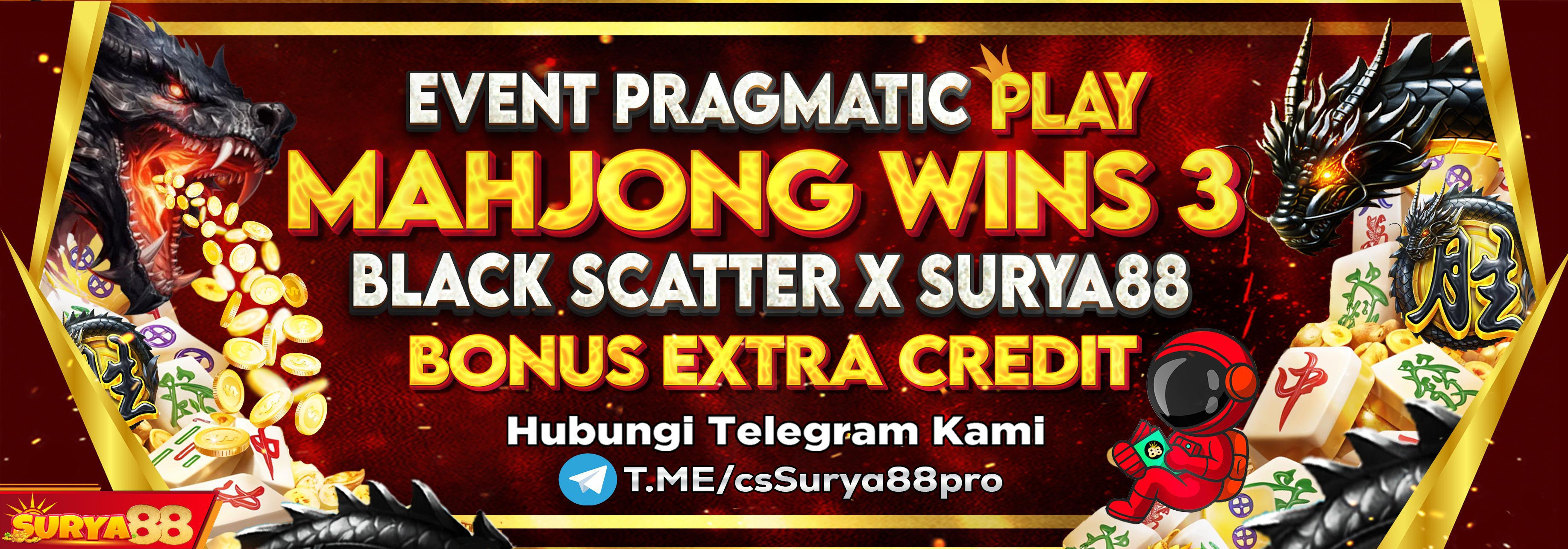 EVENT PRAGMATIC PLAY (MAHJONG WINS 3 BLACK SCATTER) X SURYA88