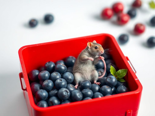 www.naked-ai.art - A red box of blue berries with a rat dancing inside.jpg