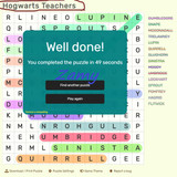 Hogwarts Teachers Wordsearch