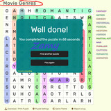 Movie Genres Wordsearch
