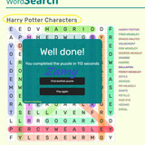 Harry Potter Characters Wordsearch