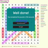 Fruits Wordsearch