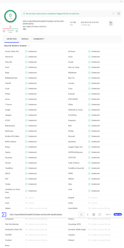 Screenshot 2022 08 30 at 14 48 12 VirusTotal File 2693c11eefa330f30e05455a80953762846bc1ad74bc434f7c