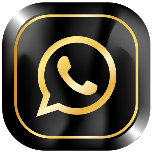 Premium WhatsApp golden logo or icon on transparent background PNG 2000x2000