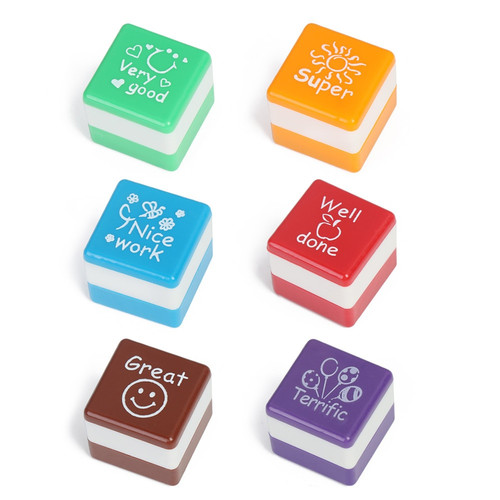6Pcs Set Teachers Praise Phrase Reward Stamps Homework Colorful Self Ink Pads Kindergarten Children .jpg