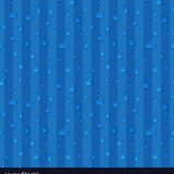 Water drops on blue striped background. Transparent drop seamless pattern. Realistic design for wrap