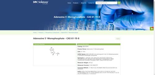 https://buildingblock.bocsci.com/product/adenosine-5-monophosphate-cas-61-19-8-73069.html
Adenosine 5'-Monophosphate - CAS 61-19-8