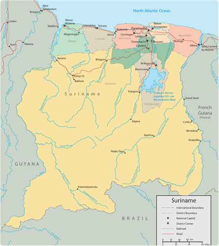 map suriname