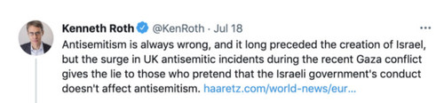 Kenneth Roth criticised for saying Israel is responsible for rise in antisemitism The Jewish Chronic.jpg