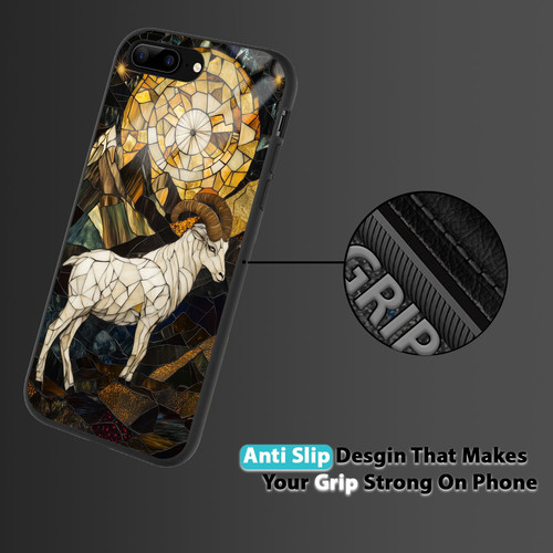 Capricorn Mosaic Stained Glass Sturdy Goat Astrology Wall Art.jpg