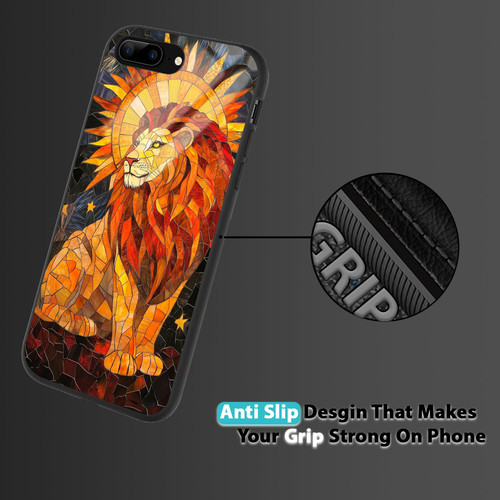 Leo Mosaic Stained Glass Majestic Lion Zodiac Wall Art.jpg